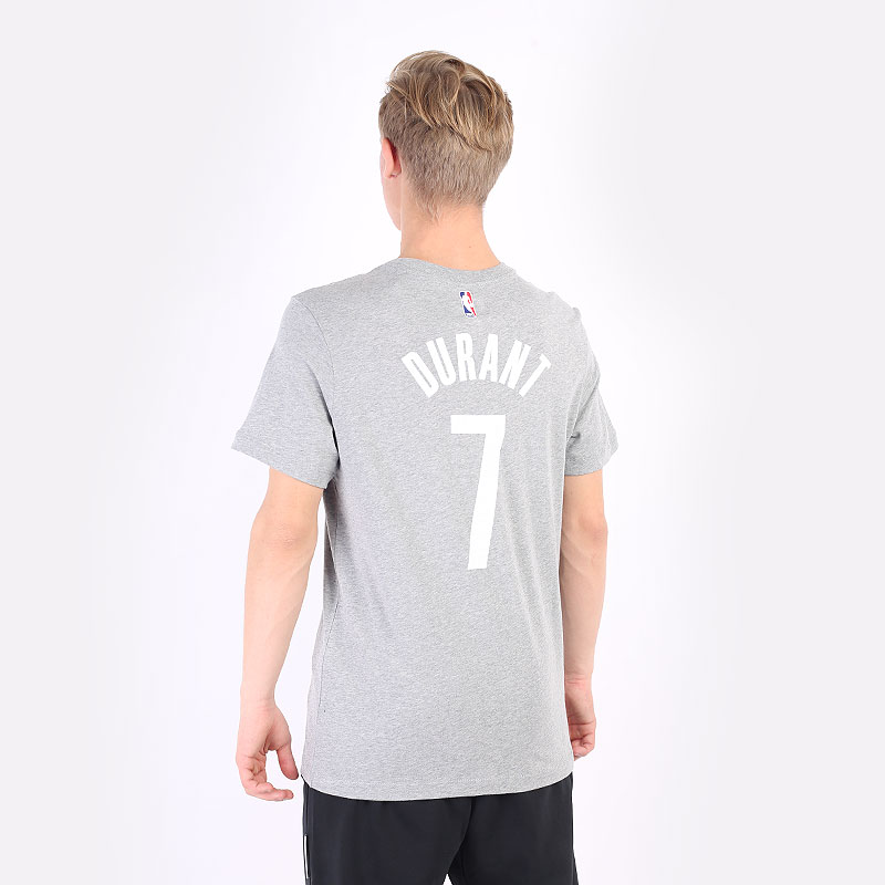 мужская серая футболка Nike Kevin Durant Nets Statement Edition NBA CV9962-064 - цена, описание, фото 4
